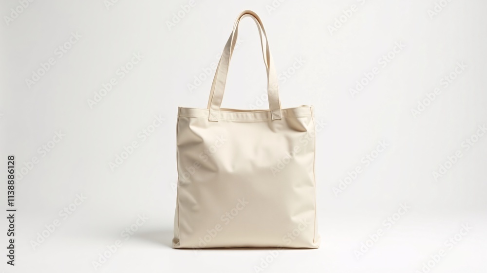 Cream-colored canvas tote bag with standard handles, standing against a clean white studio background. Soft lighting highlights the canvas texture, perfect for branding and product mockups. Cream-colored canvas tote bag with standard handles, standing against a clean white studio background. Soft lighting highlights the canvas texture, perfect for branding and product mockups.