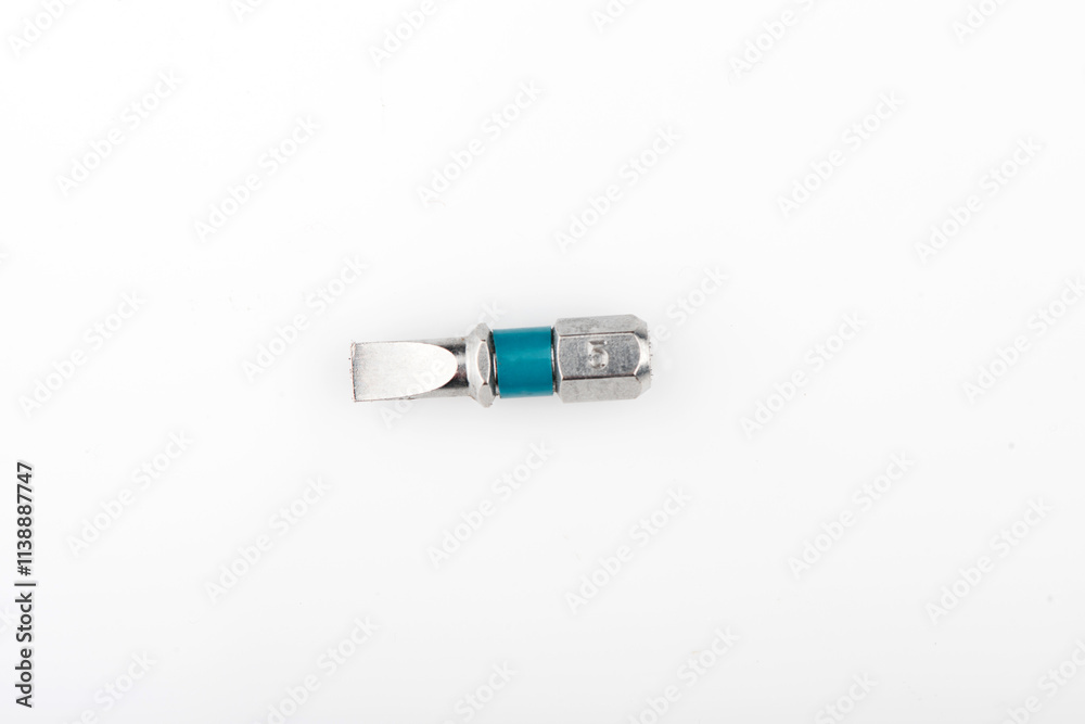 screwdriver bit close up. screwdriver bits on white background screwdriver bit close up. screwdriver bits on white background