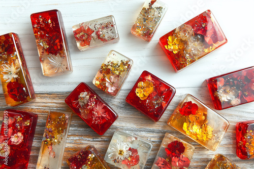  a diy resin pendant project featuring handmade pendants with embedded flo photo