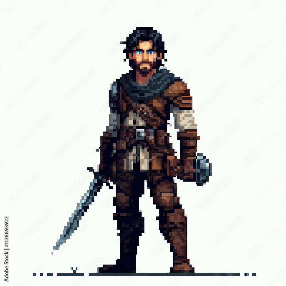 Obraz premium Pixel art warrior 