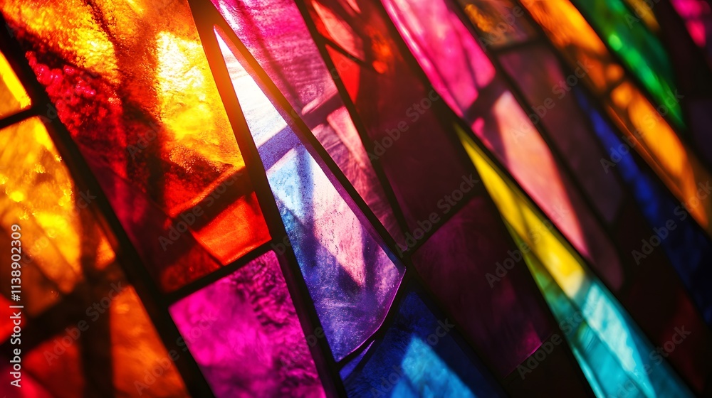 Vibrant Stained Glass Window Abstract Design