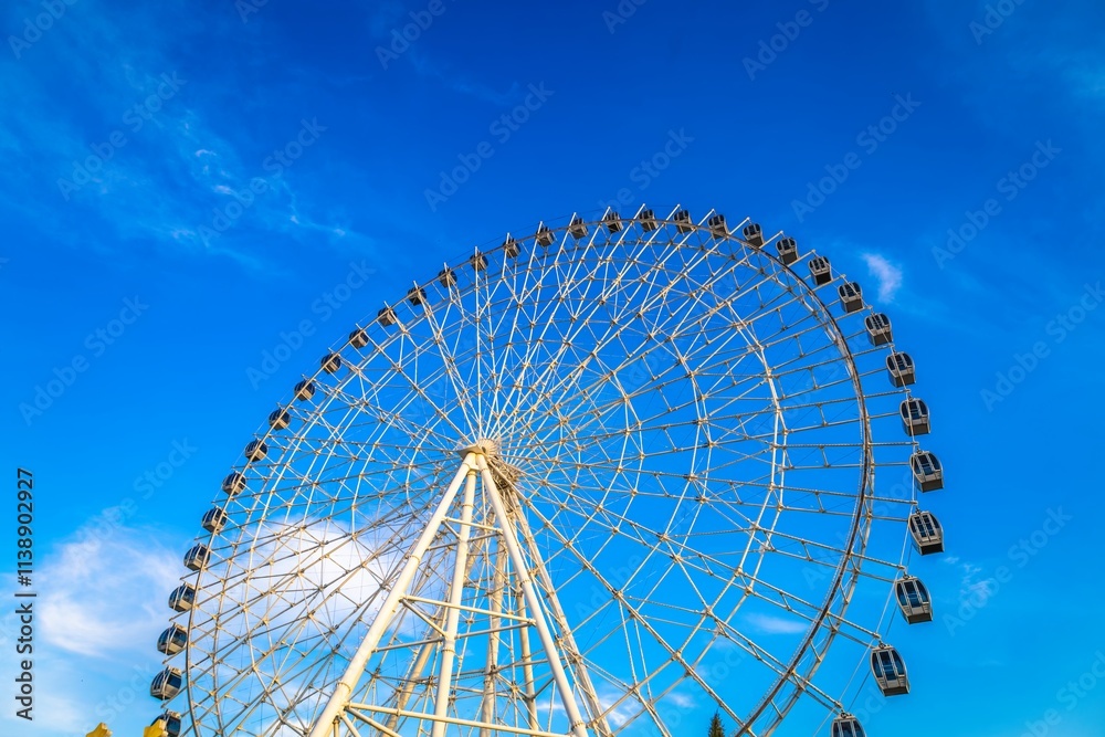 Observation wheel in the park for a view of the city Observation wheel in the park for a view of the city