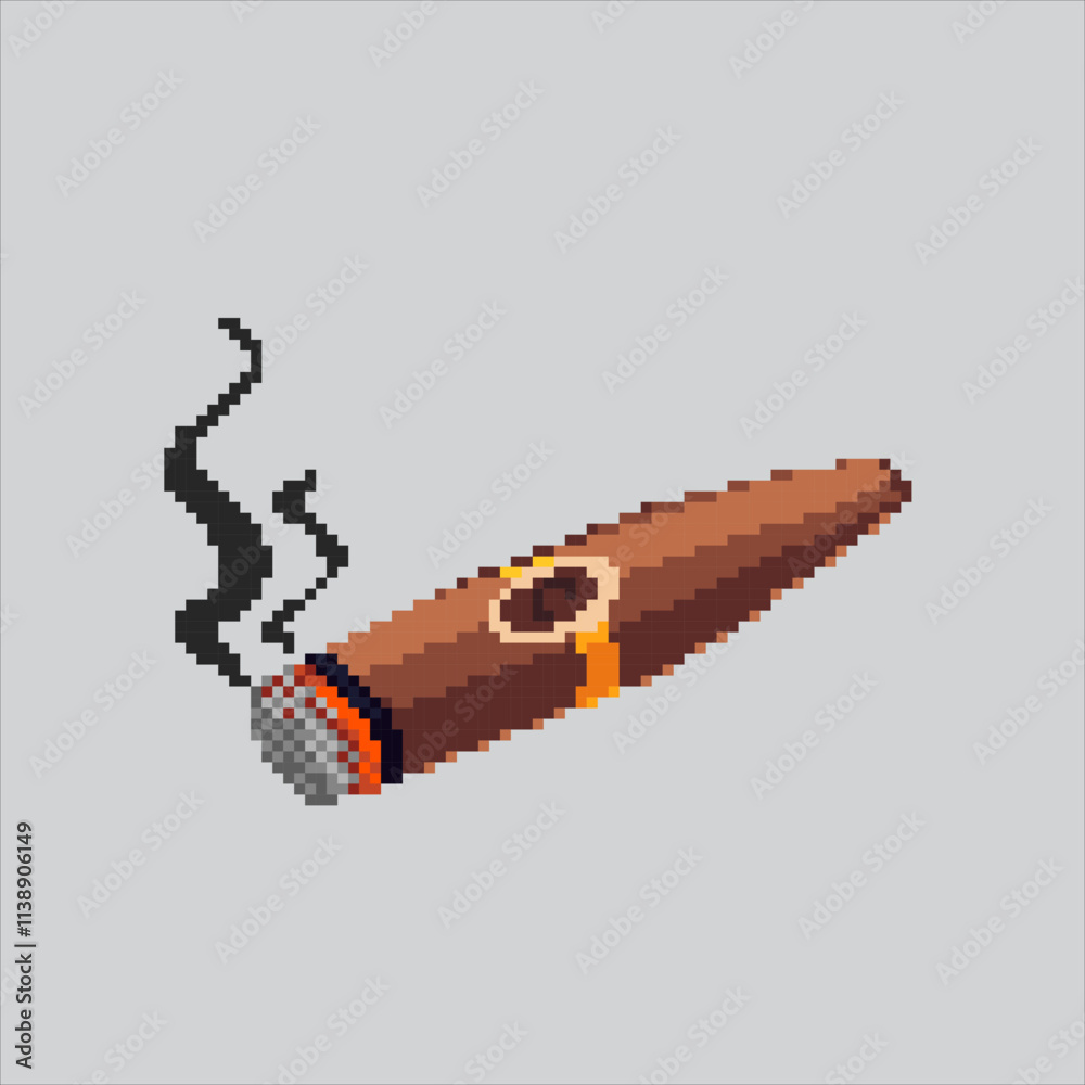 Pixel art illustration Cigarettes Smoke. Pixelated Tobacco Cigarettes ...