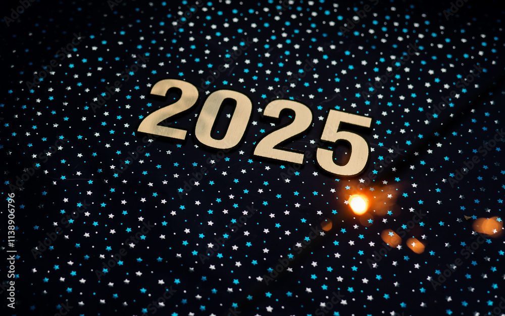 Obraz premium 2025 text Happy New Year background