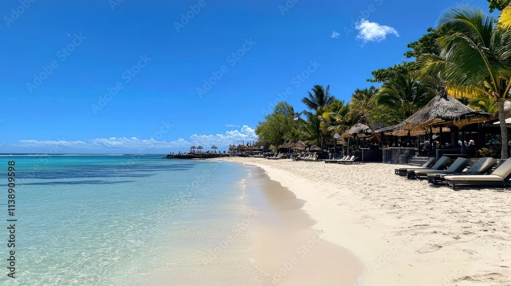 Fototapeta premium Beachfront Relaxation in Paradise
