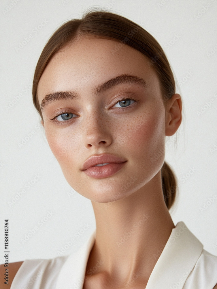 Natural beauty portrait in serene setting Natural beauty portrait in serene setting