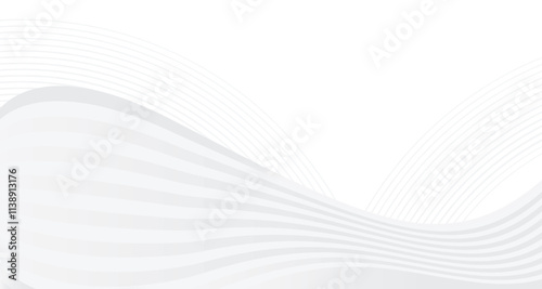 grey Wavy dynamic Lines Isolated on White Abstract Background Design
