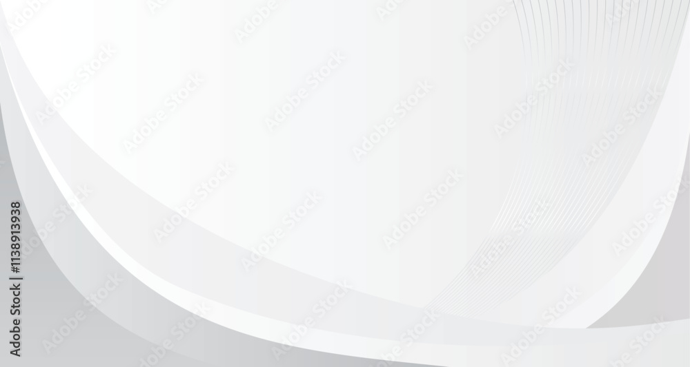 Obraz premium grey Wavy dynamic Lines Isolated on White Abstract Background Design