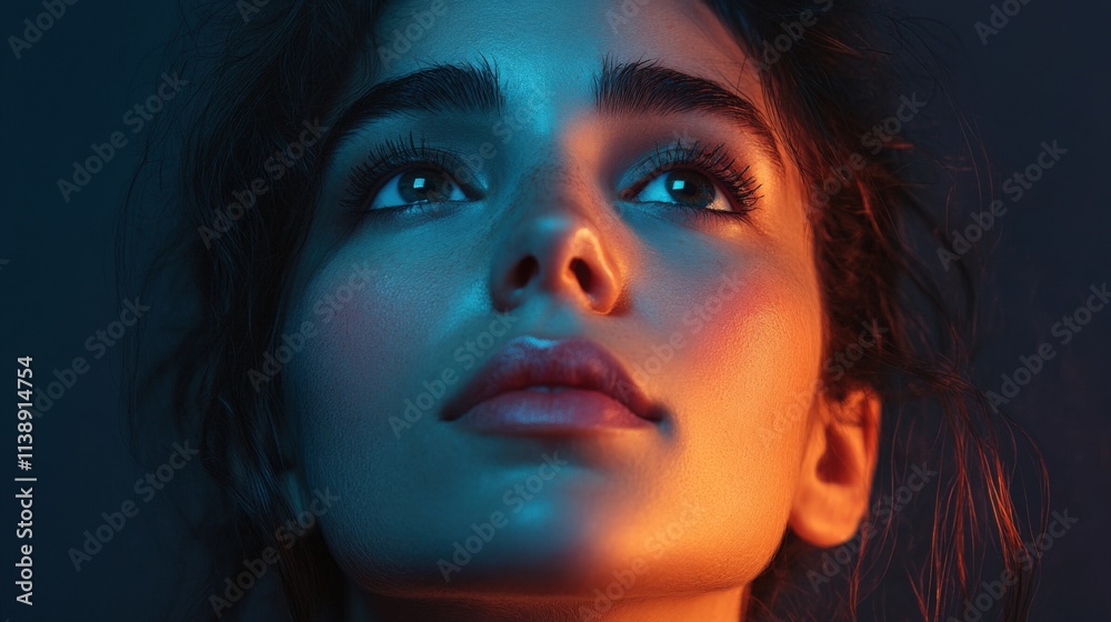 Stunning Close-Up of a Thoughtful Woman Stunning Close-Up of a Thoughtful Woman