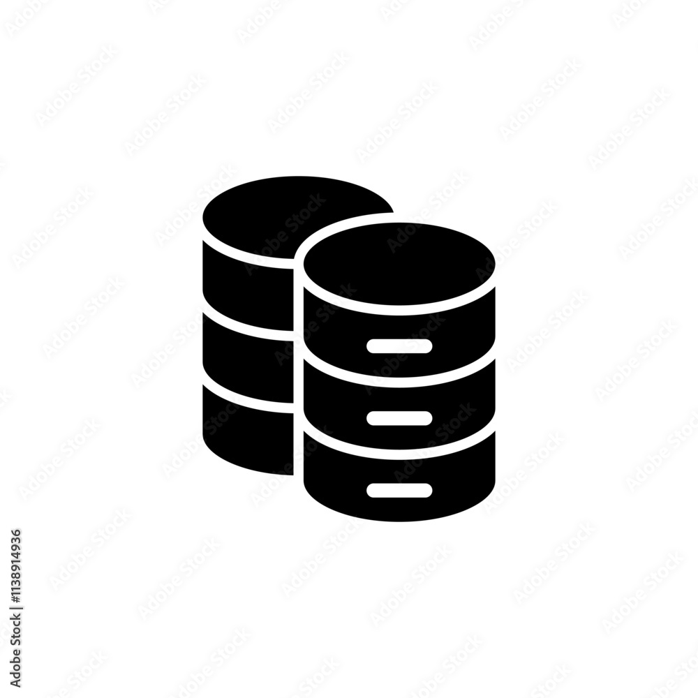 Database icon logo design. database sign and symbol Database icon logo design. database sign and symbol