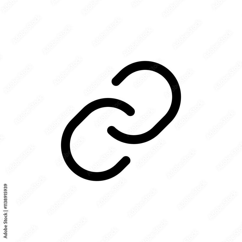Link icon logo design. Hyperlink chain sign and symbol Link icon logo design. Hyperlink chain sign and symbol