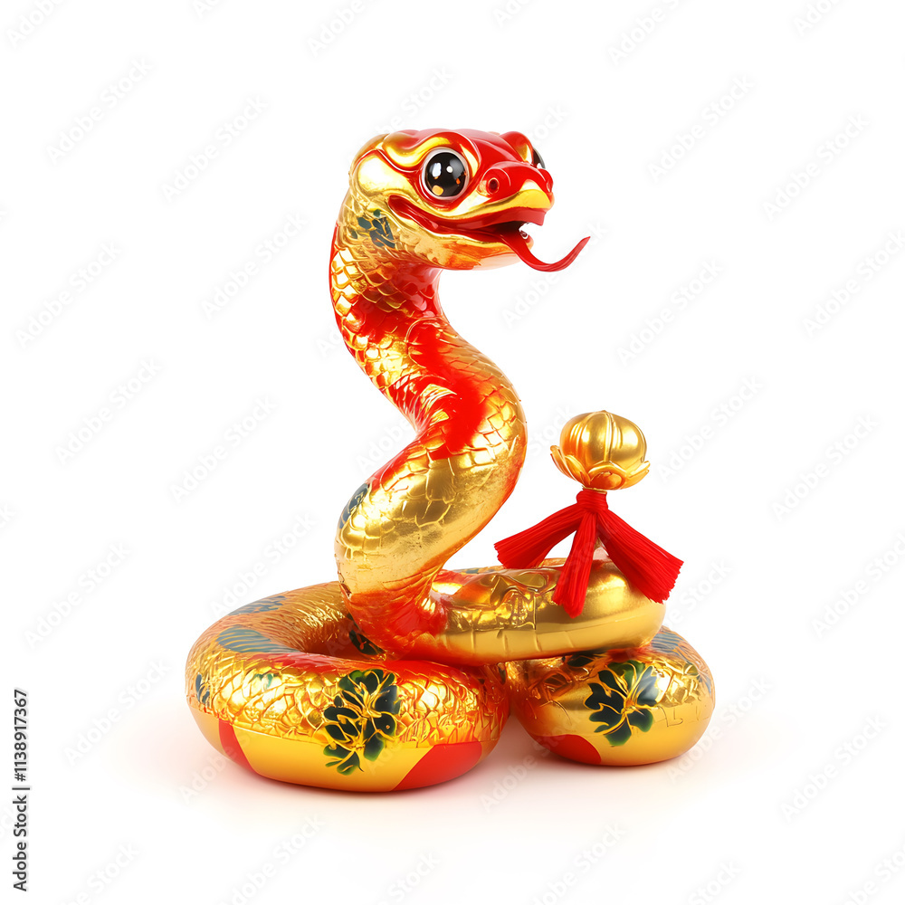 Fototapeta premium Smiling Golden Snake for Chinese New Year