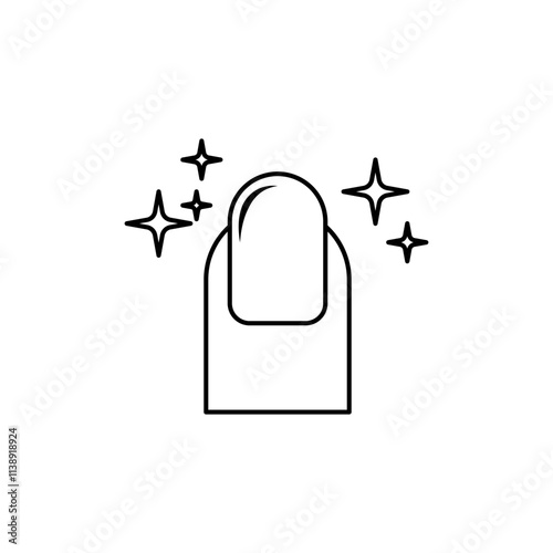 beautiful nails icon, beauty services, simple flat style, illustration, logo sign symbol pictogram template, for ui or ux isolated on white for mobile app, editable