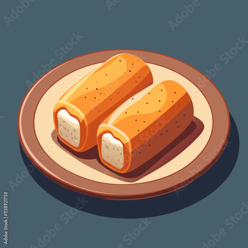 colorful food theme illustration, twinkies cake