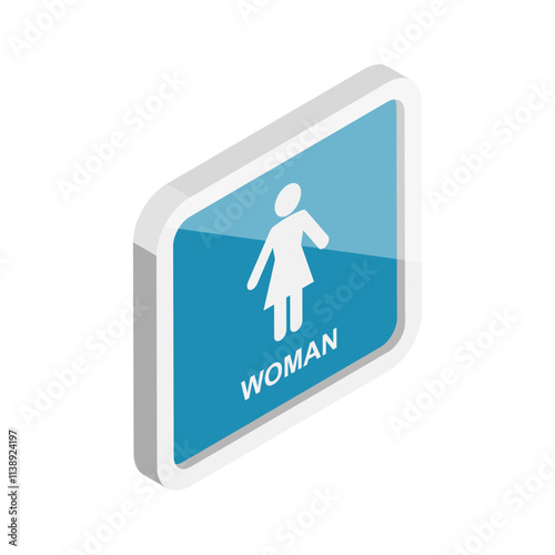 3D Isometric Flat Vector Set of Restroom Signs, Wasthroom Pictograms. Item 3