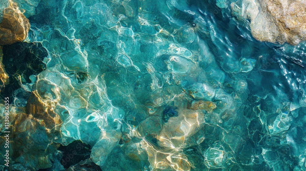 Fototapeta premium Crystal clear water with rocks.