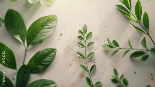 Organic-inspired logo with a botanical theme, featuring delicate branches and leaves for a natural and holistic brand image . photo