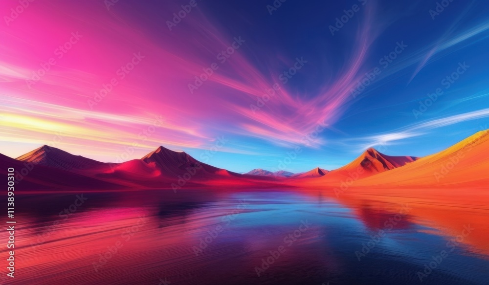 Fototapeta premium a close up of a mountain range with a body of water