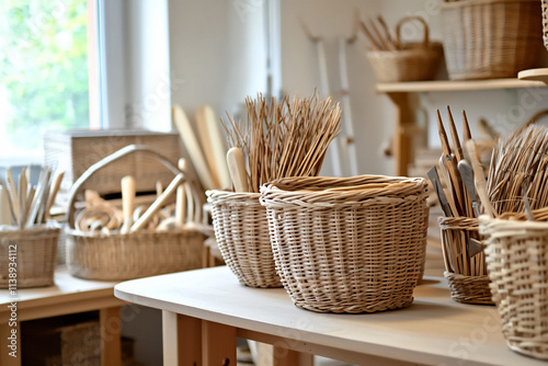  a diy woven basket project featuring beautifully crafted baskets made fro photo