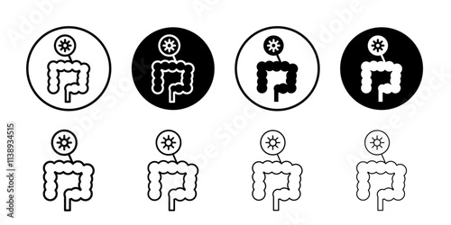 colorectal cancer icon Black and white outline vector