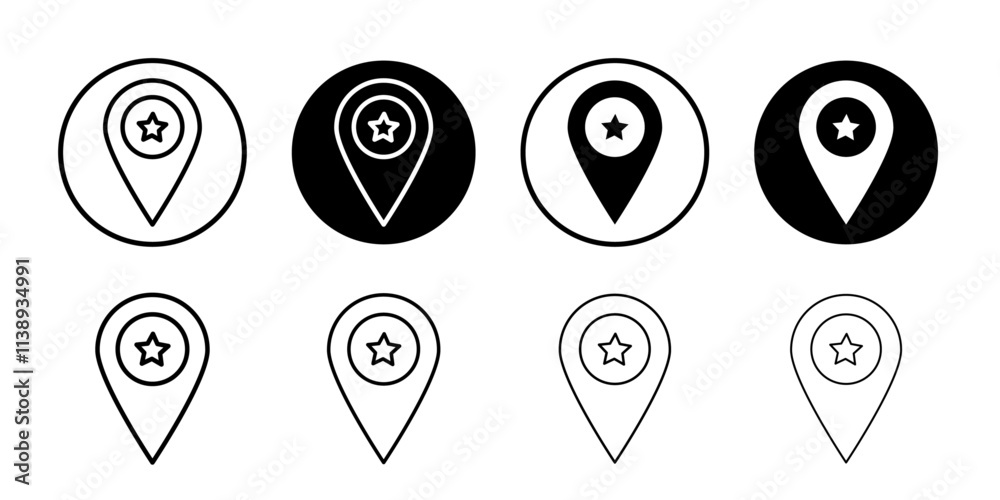 Favorite place icon Black and white outline vector Favorite place icon Black and white outline vector