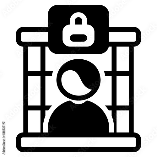 Prison black glyph style icon