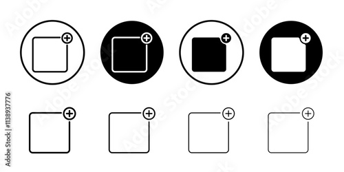Add new icon Black and white outline vector
