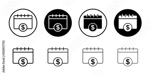 Annuity due icon Black and white outline vector