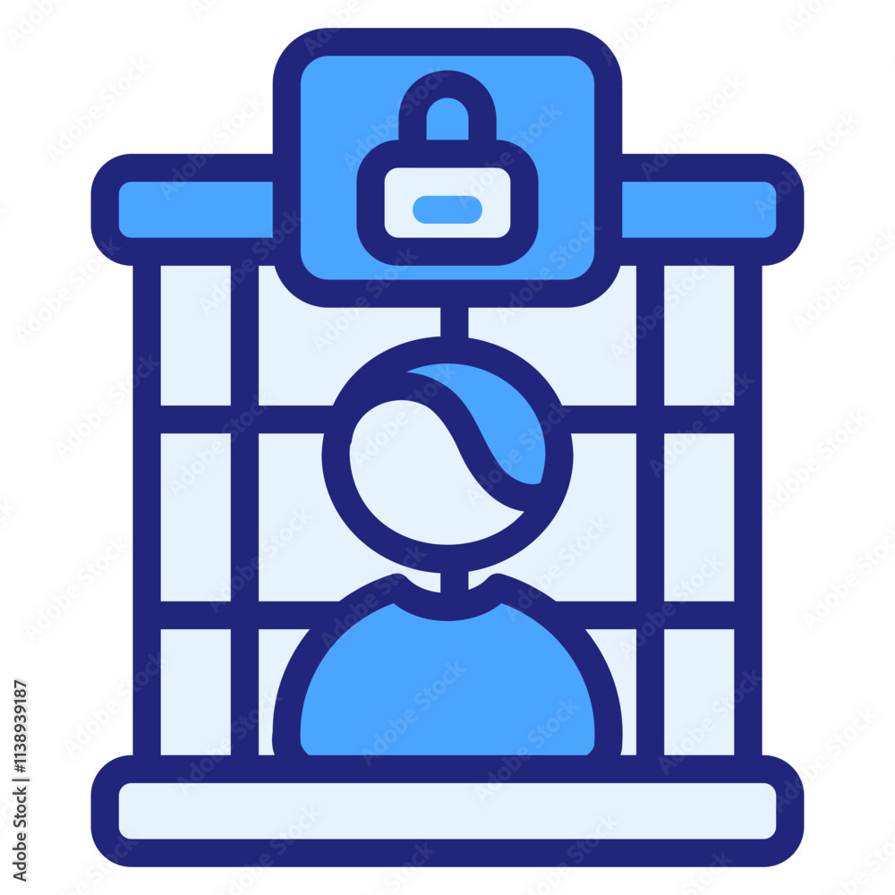 Prison blue color style icon Prison blue color style icon