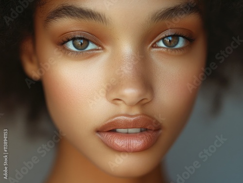 Portrait of a young woman with natural makeup