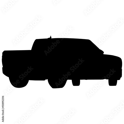 A silhouette of an electric pickup