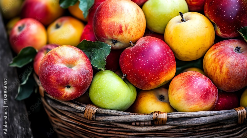 Fresh apples in a basket. Autumn harvest concept. Fresh apples in a basket. Autumn harvest concept.
