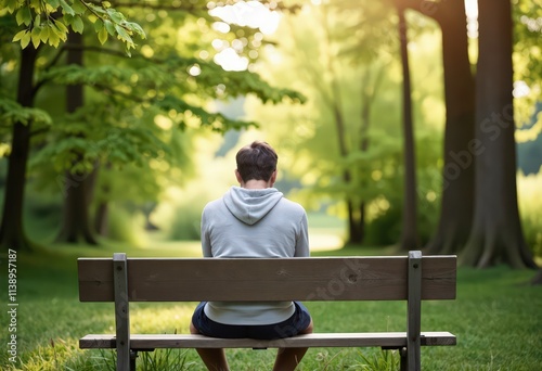 man sitting on a bench in the park