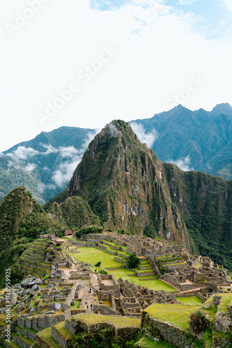 View of Machu Picchu and Huayna Picchu from the Inca Trail
