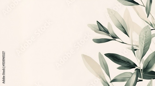 Elegant Greenery: A Botanical Illustration of Olive Branches