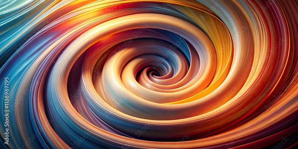 Spiral shape with a blend of warm and cool tones in a fluid motion Spiral shape with a blend of warm and cool tones in a fluid motion