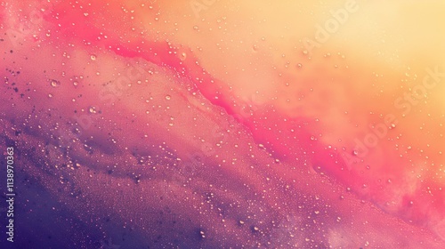 A vibrant abstract design with colorful gradients and water droplets.