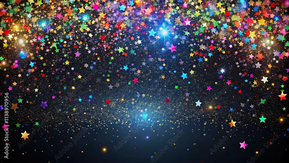 Abstract festive black background of multicolored sparkle splash of confetti, black, abstract, background Abstract festive black background of multicolored sparkle splash of confetti, black, abstract, background