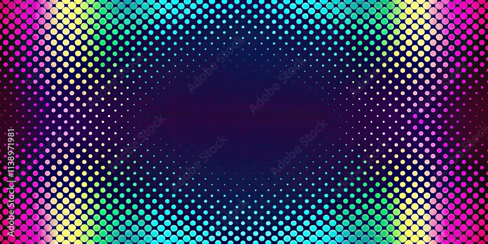 Geometric Halftone Pattern with Neon Accents Geometric Halftone Pattern with Neon Accents
