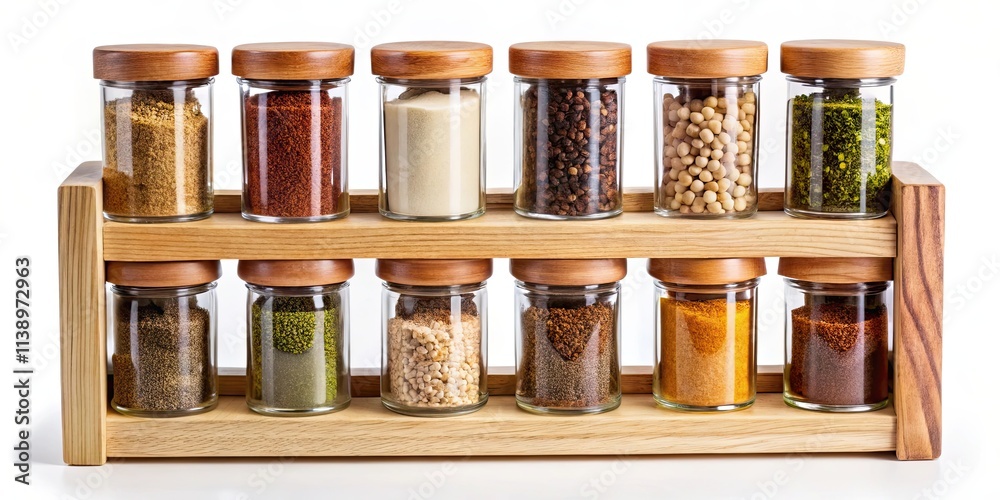 Wooden Spice Rack isolated on a background Wooden Spice Rack isolated on a background