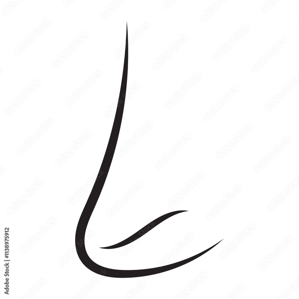Nose icon, silhouette human nose vector. vector illustration.