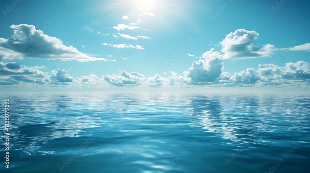 Calm Ocean and Sky. Concept of peace, tranquility, and serenity. Calm Ocean and Sky. Concept of peace, tranquility, and serenity.