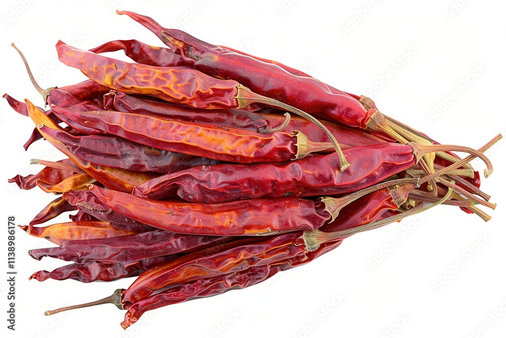 Red Chili Pepper Isolated on White Background Showing Vibrant Color and Detailed Texture. Generative AI Red Chili Pepper Isolated on White Background Showing Vibrant Color and Detailed Texture. Generative AI