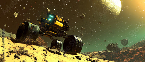 Space Habitat Construction Robot on Distant Planet