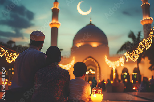 Family Unity and Devotion at the Mosque During Ramadan Nights