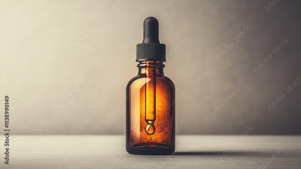 a brown bottle with a dropper a brown bottle with a dropper