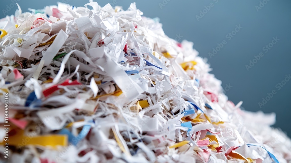 Pile of shredded paper in various colors Pile of shredded paper in various colors