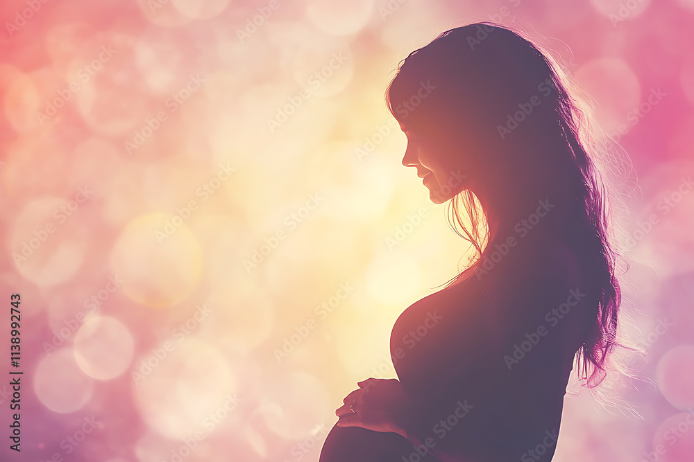 A Mother's Love The Miracle of Life Expecting Mom Silhouette A Mother's Love The Miracle of Life Expecting Mom Silhouette