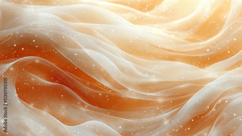 Soft, flowing abstract fabric with warm tones and subtle sparkles. Soft, flowing abstract fabric with warm tones and subtle sparkles.