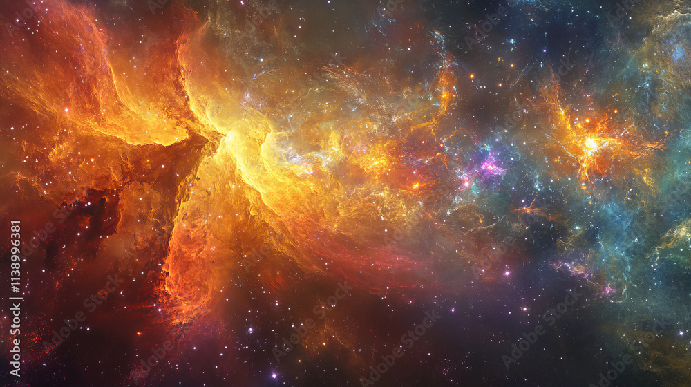 Fototapeta premium Cosmic Inflation: Nebula, Stars, Galaxy, Universe, Space